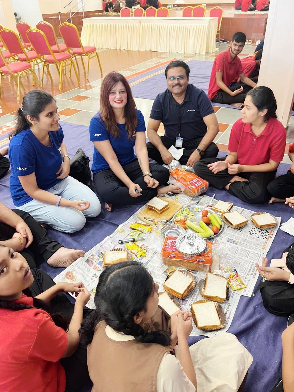 Anushikha Dwivedi at a community charity sandwich-making event
